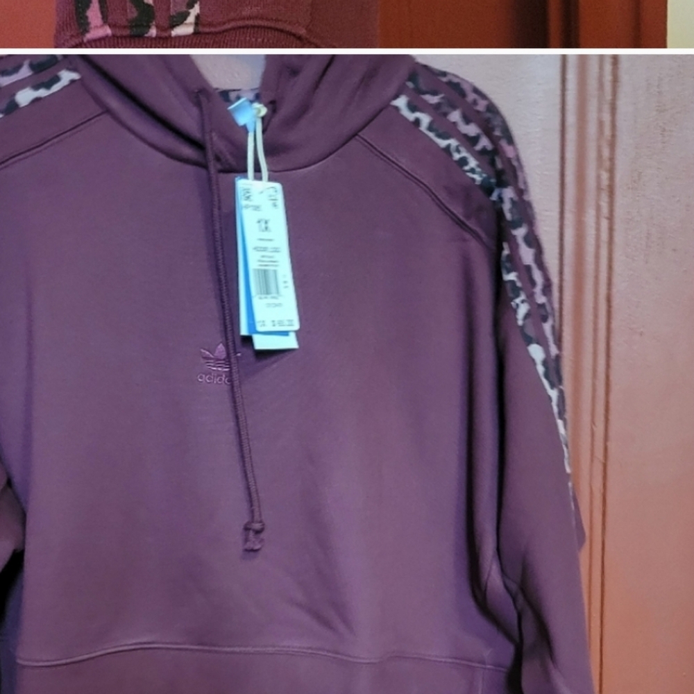 Adidas Original Hoodie Logo Three Stripes Pullover Multi Color SweatshirtSize 1X - Picture 7 of 16